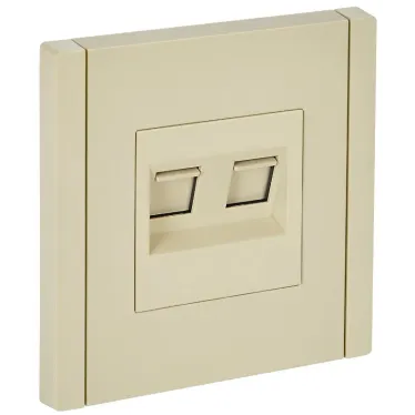 FORTE@PIANO Розетка двойная RJ11+RJ45 кат.5E FP435 ваниль IEK