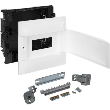 Practibox S Пластиковый щиток Встраиваемый (ЩРв-П) 1X8 Белая дверь