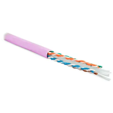 Витая пара U/UTP кат 6 4 пары AWG23 solid IN LSZH нг(А)-HF розовый 100м