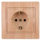 Розетка 2P+E Schuko, 16А-250В, СУ, Plano, сосна, 1-202-11