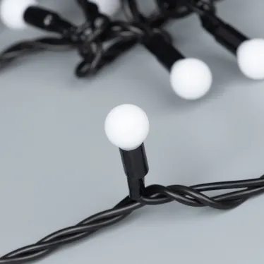 Светодиодная гирлянда ARD-BALL-CLASSIC-D13-10000-BLACK-100LED WHITE (230V, 7W) | 025571 | Arlight