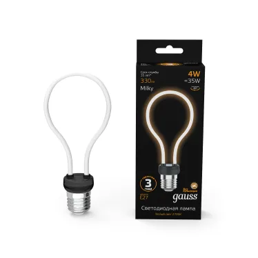 Лампа светодиодная LED Filament Bulbless A72 Milky E27 4W 330lm 2700K 72*160mm 1/10/100 | 1004802104 | Gauss