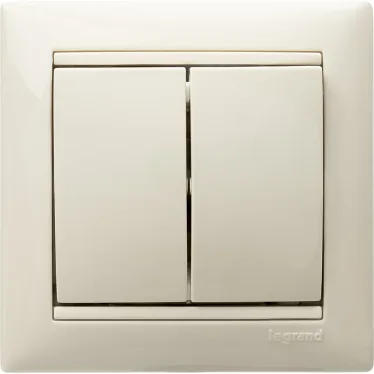 VALENA Выключатель двухклавишный в рамку слоновая кость