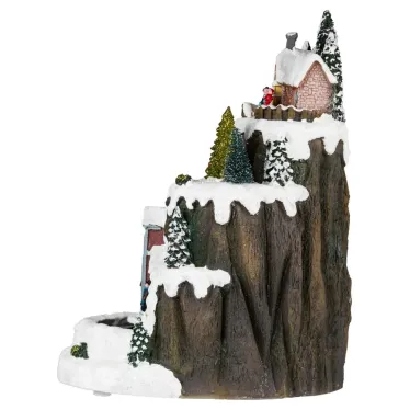 Фигура светодиодная новогодняя  EFIS-S07 композиция Рождество музыка теплый белый свет 3*АА 25*23*34 см | Б0060485 | ЭРА