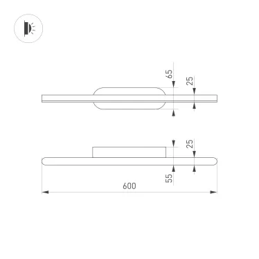 Светильник SP-TENERO-S600x45-13W Warm3000 (BK, 120 deg, 230V) (Arlight, IP54 Металл, 3 года) | 037465 | Arlight