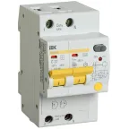 Выключатель автоматический дифференциального тока АД12MS 2п 32А C 100мА тип A (3 мод) | MAD123-2-032-C-100 | IEK