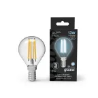 Лампа светодиодная Filament Шар 13W 1150lm 4100К Е14 LED 1/10/50 | 105801213 | Gauss