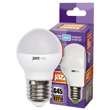 Лампа светодиодная LED 9Вт E27 холодный белый матовый шар