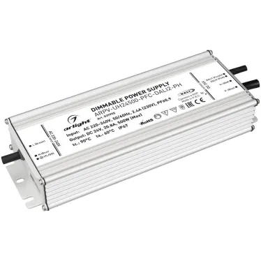 Блок питания ARPV-UH24500-PFC-DALI2-PH (24V, 20.8A, 500W) (IP67 металл, 7 лет)