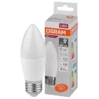 Лампа светодиодная LED 10 Вт E27 6500К 800Лм свеча 220 В (замена 75Вт) OSRAM
