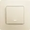 Выключатель одноклавишный, с подсветкой, бежевый, безвинтовые зажимы