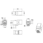 Адаптер проходной (coupler) RJ-45(8P8C) формата Keystone Jack