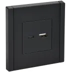 FORTE@PIANO Розетка USB A+C 18Вт FP151 черный IEK