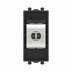 Avanti Компьютерная розетка RJ-45 без шторки модульная кат.6А экранированная Черный матовый 1 модуль