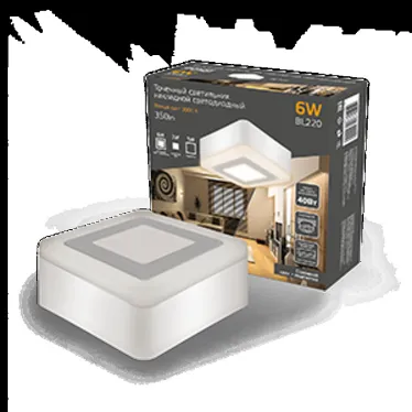 Светильник светодиодный ДБО 6 Вт 350 лм 3000К Белый IP20 105х105х40мм Алюминий Backlight Gauss
