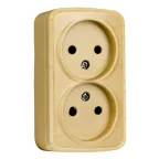 Розетка 2-местная ОП Минск 10А без заземления светлое дерево