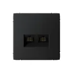 ARTGALLERY розетка двойная компьютерная RJ45+RJ45, кат.6А, механизм, карбон
