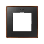 Рамка на 1 пост цвета графит с металлическим основанием цвета медь S82 Detail