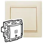 VALENA Кнопка 12В с подсветкой с символом Звонок слоновая кость