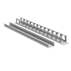 Органайзер кабельный 19д с крышкой 1U, глубина 40 мм, RAL7035