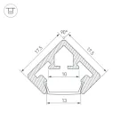 Профиль PDS45-KUB-2000 ANOD (ARL, Алюминий)