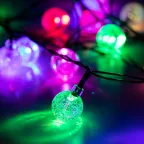 Гирлянда светодиодная Нить Шарики ENIN - 25BG кракле d25мм, 2 м, RGB, 220V | Б0055997 | ЭРА