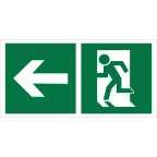Знак безопасности BL-3015A.E32"Напр. к эвакуационному выходу налево" | a18175 | Белый свет