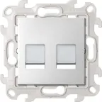 Розетка для передачи данных 2xRJ45 Cat.5e UTP цвета алюминий S24 Harmonie