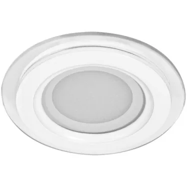 Светильник светодиодный ДВО-6w 4000K 480Лм со стеклом белый