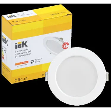 Светильник светодиодный встраиваемый ДВО 1611 белый круг 7Вт 3000К IP20