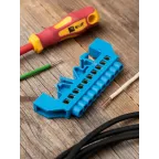 Шина нулевая N 63.10 нейлоновый корпус на DIN-рейку (латунь)