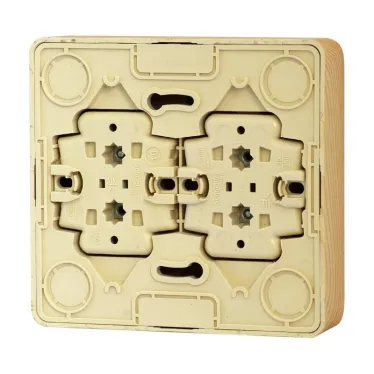 ЭТЮД Розетка четырехместная наружная без заземления без шторок 16А 250B сосна