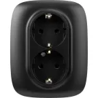 Valena ALLURE Розетка силовая двойная 2х2К+З 16А 250В с лицевой панелью со шторками безвинтовые зажимы антрацит