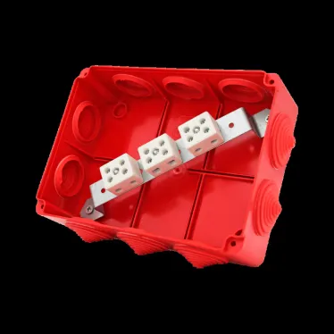 Коробка распределительная огнестойкая КРОПС-П6, IP55, габаритные размеры 240х195х90 мм, для кабелей сечением до 25 мм2, 6 клемм
