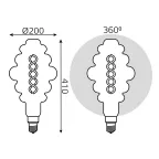 Лампа светодиодная LED Vintage Filament Flexible BD200 8W E27 200*410mm Gray 2700K 1/6 | 159802008 | Gauss