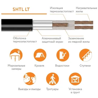 Секция нагревательная кабельная 25SHTL- LT-2-1500-040