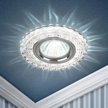 Светильник точечный декоративный cо светодиодной подсветкой MR16, прозрачный DK LD35 SL/WH ЭРА