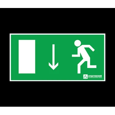 Пиктограмма (Наклейка) ЭЗ "Указатель двери эвакуационного выхода (левосторонний)" (150х300) | 1007150300 | АСТЗ
