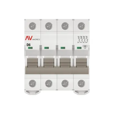 Выключатель автоматический AV-6 4P 6A (D) 6kA AVERES