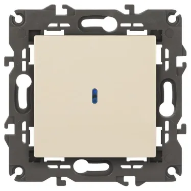 Выключатель с подсветкой, 10АХ-250В, Эра Elegance, сл.кость,14-1102-02