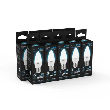 Лампа светодиодная Свеча 9.5W 950lm 6500К E27 LED 1/10/50 | 103102310 | Gauss