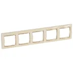 VALENA Рамка 5 постов горизонтальный монтаж слоновая кость/золото