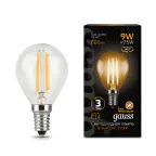 Лампа светодиодная LED Filament Шар E14 9W 680lm 2700K | 105801109 | Gauss