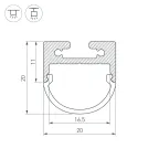 Профиль с экраном SL-LINE-2011M-2500 ANOD+OPAL ROUND (Arlight, Алюминий) | 025871 | Arlight