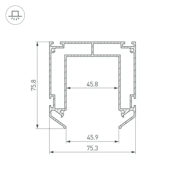 Профиль-держатель MAG-STRETCH-45-2000 (Arlight, Алюминий) | 032752(2) | Arlight