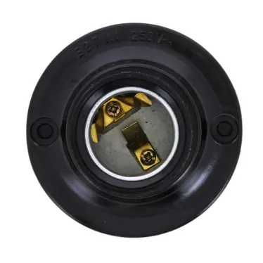 Патрон карболитовый потолочный Е27 черный прямой PROxima