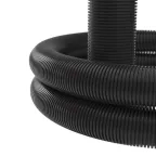 Труба гофрированная двустенная 50 мм с протяжкой с муфтой черная (100м)