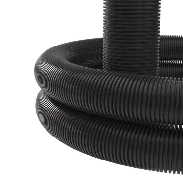 Труба гофрированная двустенная 50 мм с протяжкой с муфтой черная (100м)