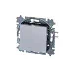 Выключатель одноклавишный Levit серебро / дымчатый чёрный