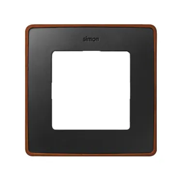 Рамка на 1 пост цвета графит с металлическим основанием цвета медь S82 Detail